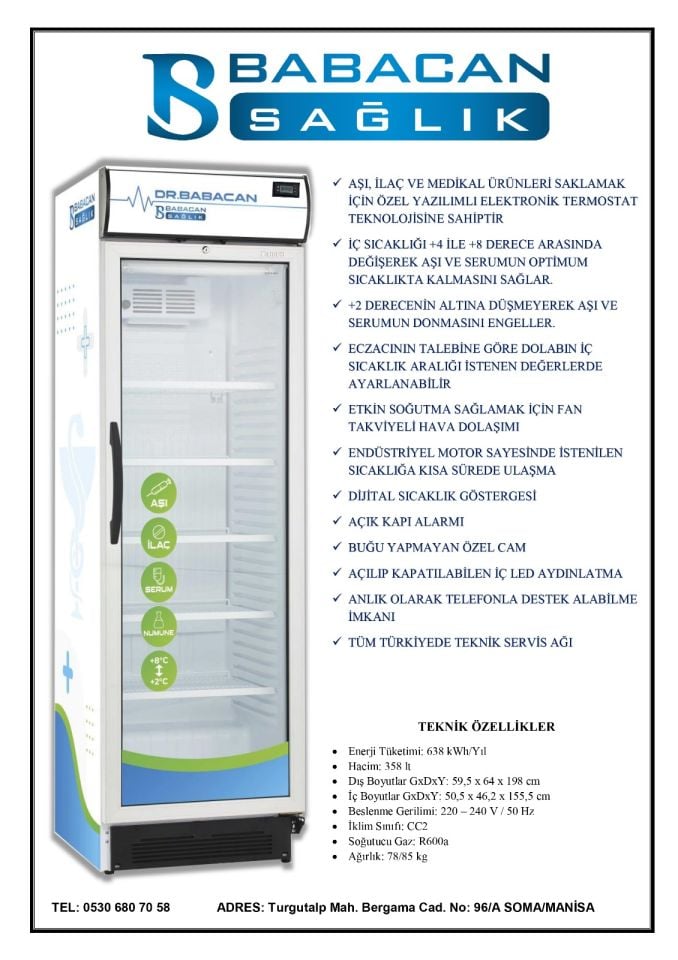 ECZANE İLAÇ DOLABI CAMLI DR. BABACAN
