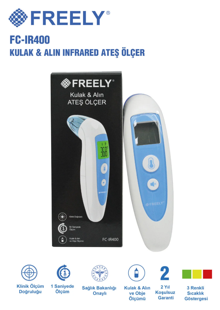 Freely FC-IR100 Kulaktan ve Alından Ateş Ölçer