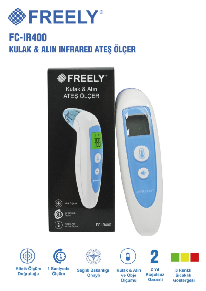 Freely FC-IR100 Kulaktan ve Alından Ateş Ölçer