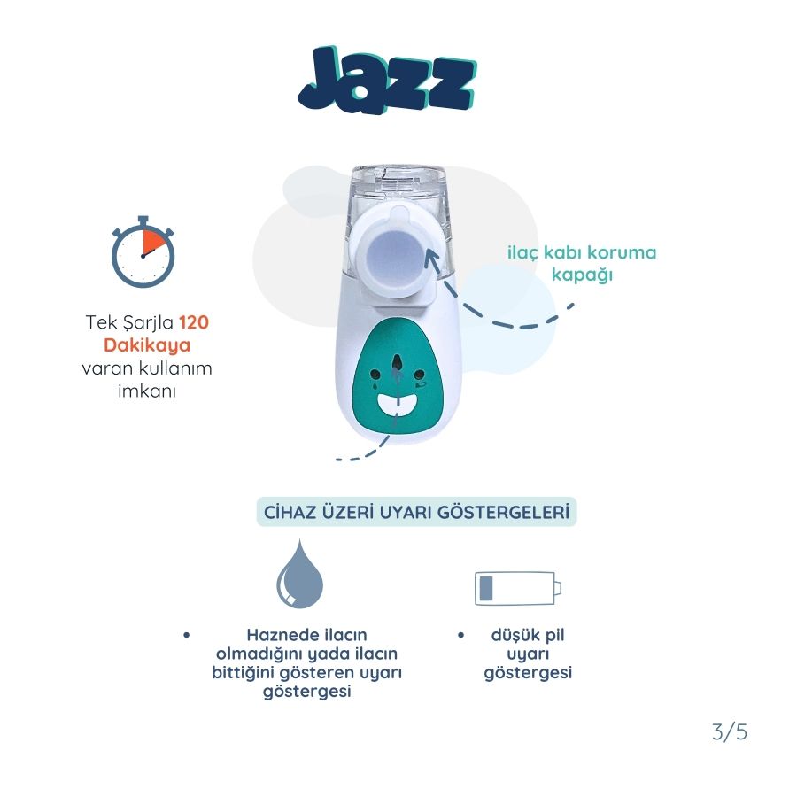 Jazz Taşınabilir Mesh Nebülizatör Ultrasonik