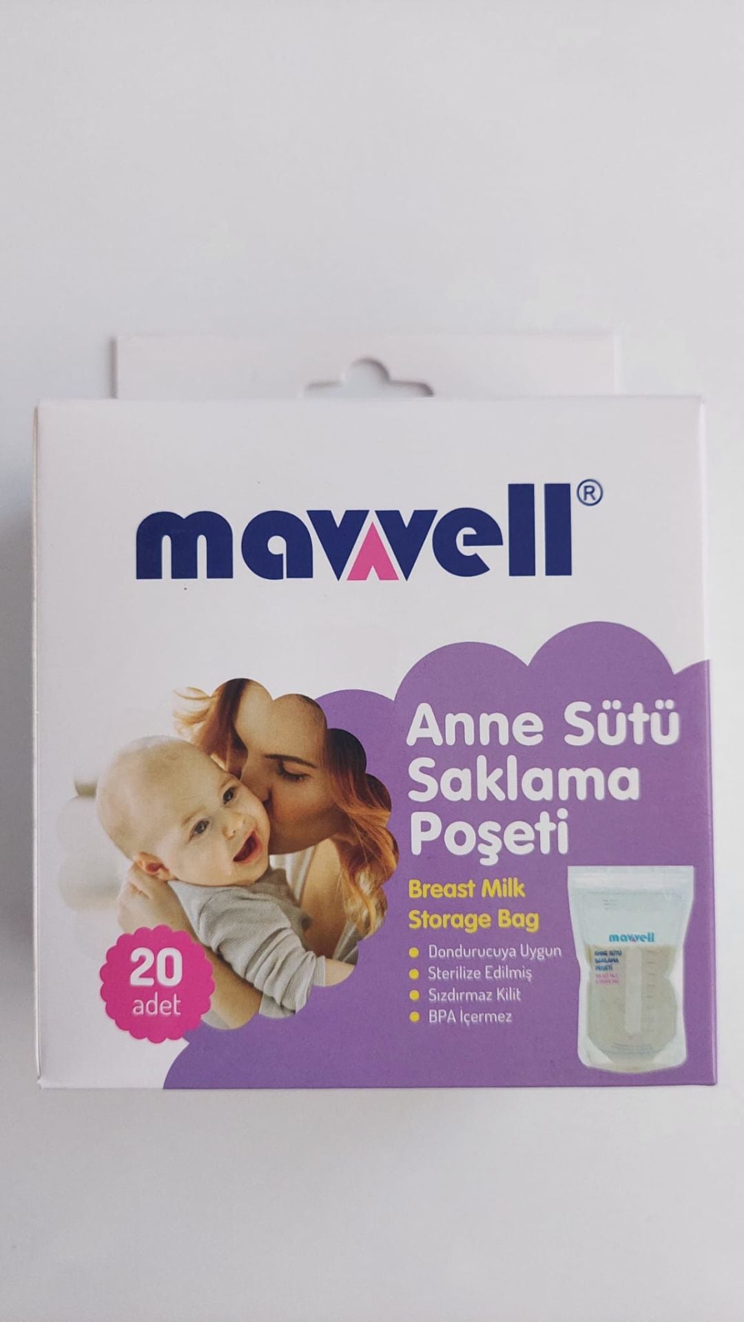 Mavvell Süt Saklama Poşeti 20'li Steril 200 ml