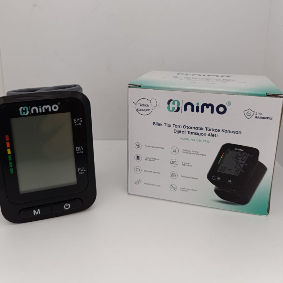 TANSİYON ALETİ KONUŞAN BİLEKTEN ÖLÇER NİMO (DBP-2253 SİYAH)