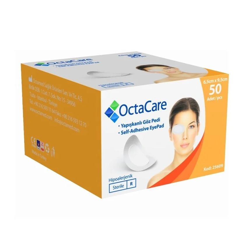 Octacare Yapışkanlı Steril Göz Pedi 6.5 x 9.5 cm 50'li