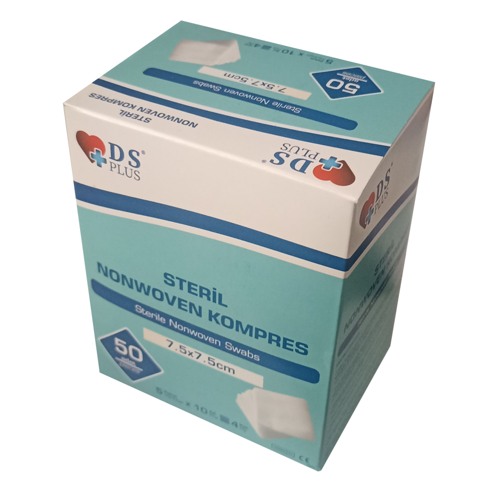 NONWOVEN KOMPRES DS PLUS 50Lİ 7,5X7,5CM (5Lİ ZARF)