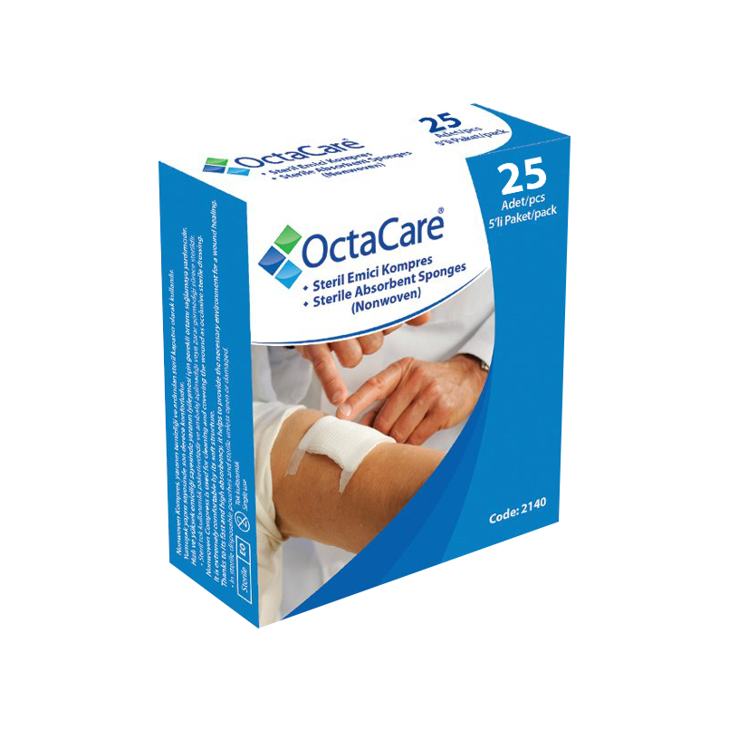 Nonwoven Kompres Octacare 25'li 7,5x7,5 cm (5'li Zarf)