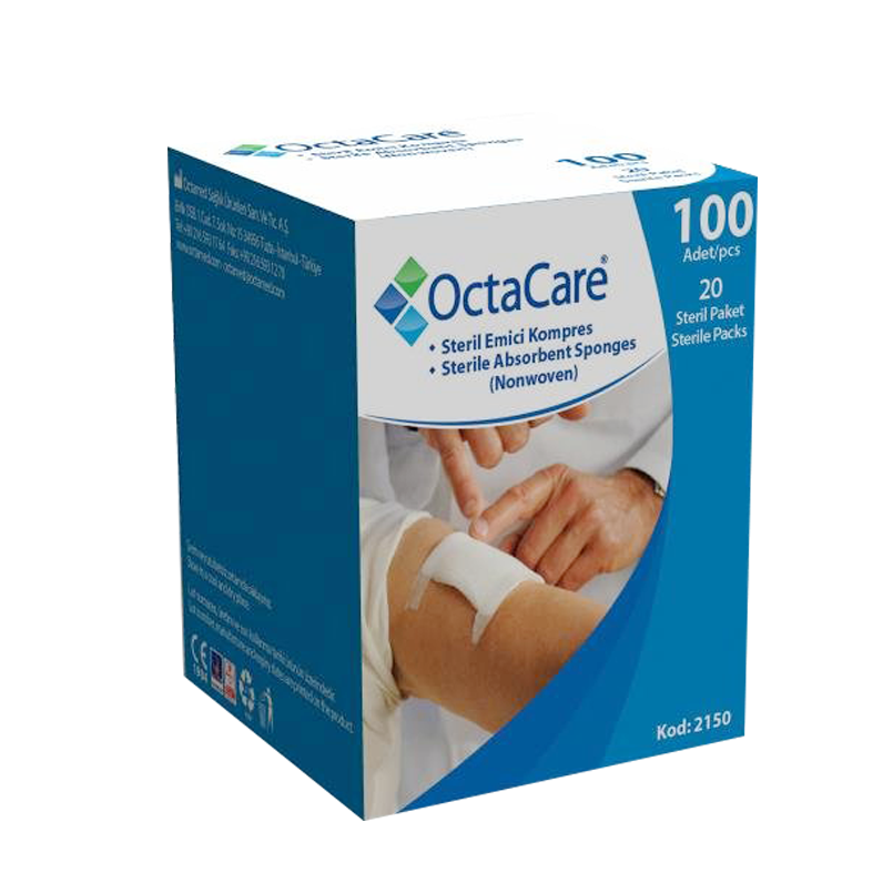 NONWOVEN KOMPRES OCTACARE 100LÜ 7,5X7,5CM (5Lİ ZARF)