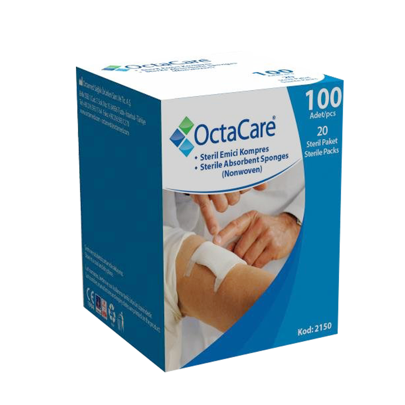Octacare Nonwoven Kompres 7,5x7,5 cm Steril 100'lü