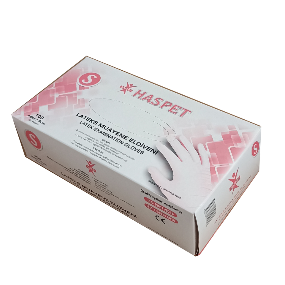 Haspet Pudrasız Lateks Eldiven S