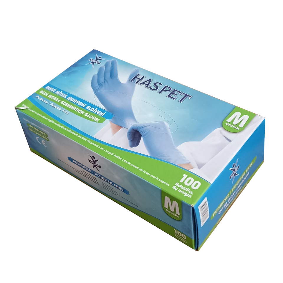 Haspet Mavi Nitril Eldiven M