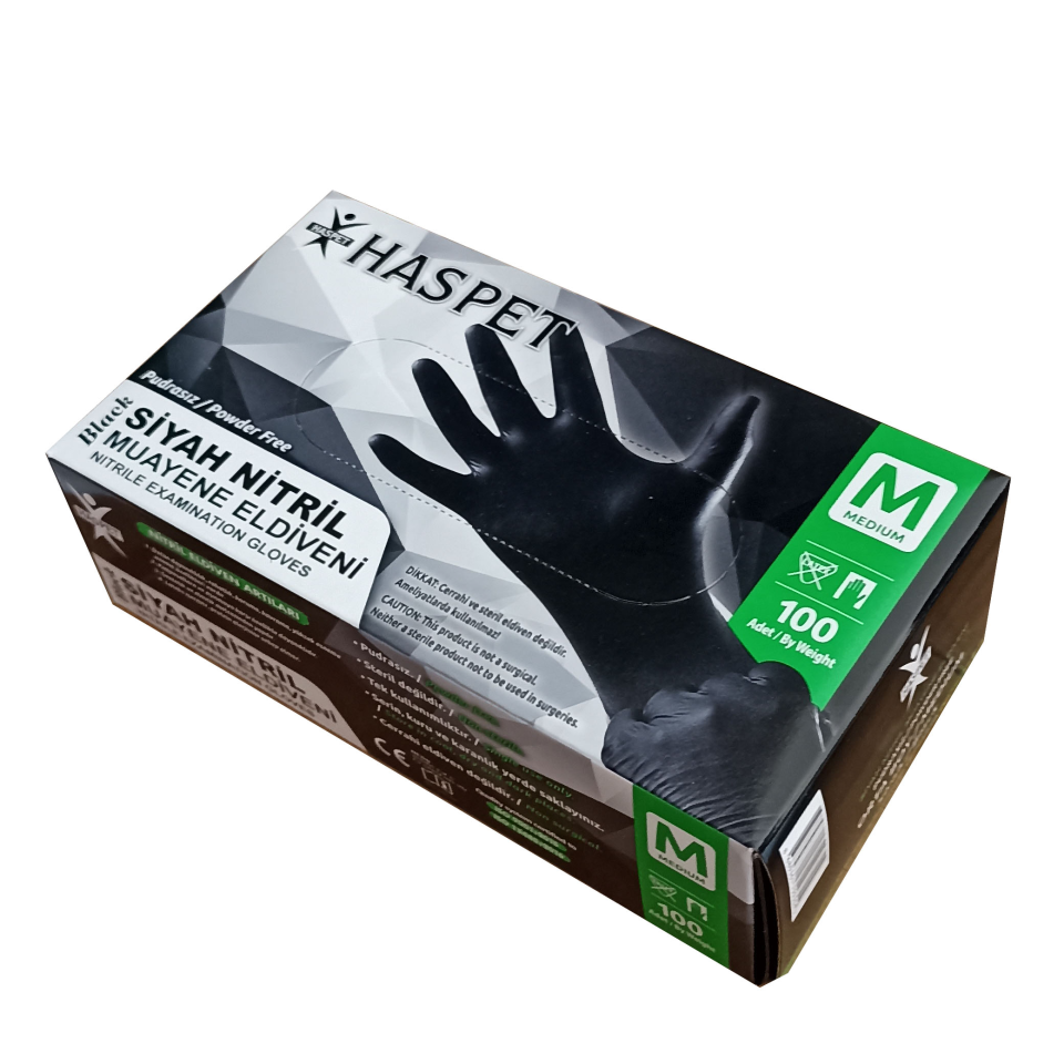 NİTRİL SİYAH ELDİVEN HASPET MEDİUM