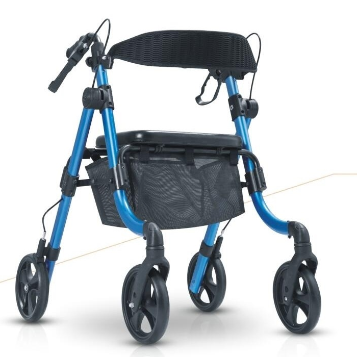 Medwelt TM-H-8038 Mavi Tekerlekli Rolatör Yürüteç