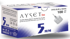 İNSÜLİN KALEM İĞNESİ 5 MM 31G AYSET FİNE