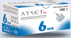 Ayset Fine 31G 0,25 x 6 mm İnsülin Kalem İğnesi 100 Adet