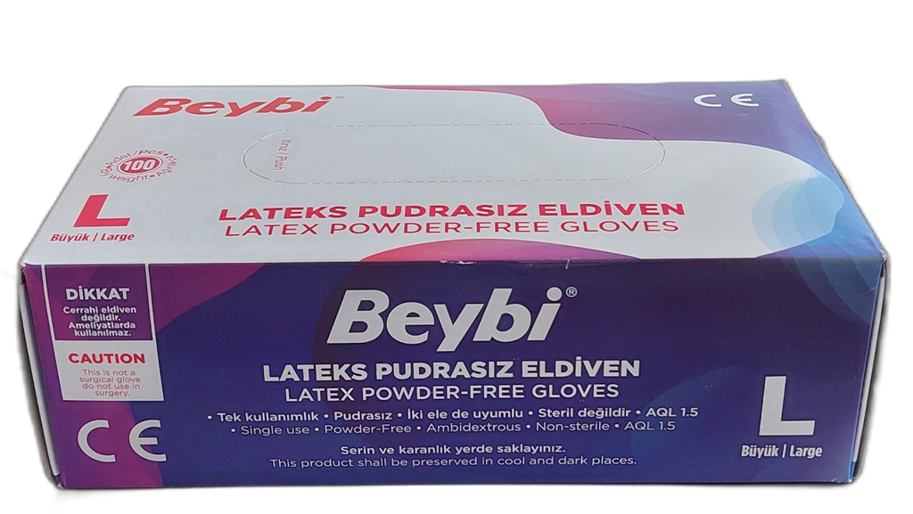 Beybi Pudrasız Lateks Eldiven L Beden
