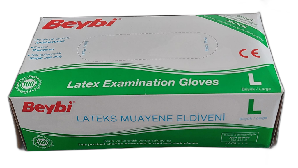 Beybi Pudralı Lateks Eldiven L Beden