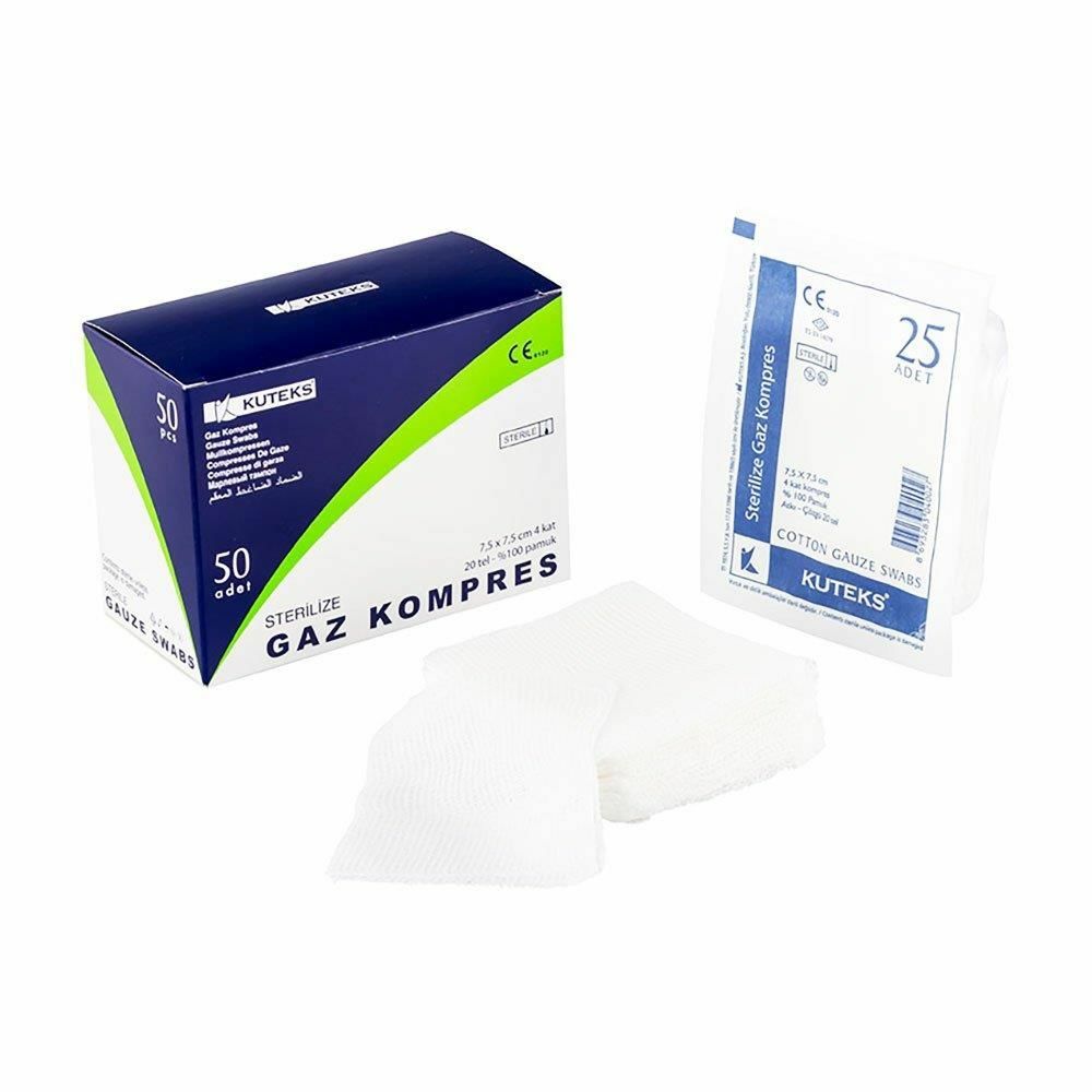 GAZ KOMPRES KUTEKS YEŞİL 50'Lİ(2X25)