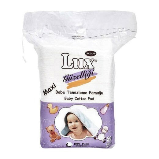 Lux Maxi Kare Bebek Temizleme Pamuğu 60'lı