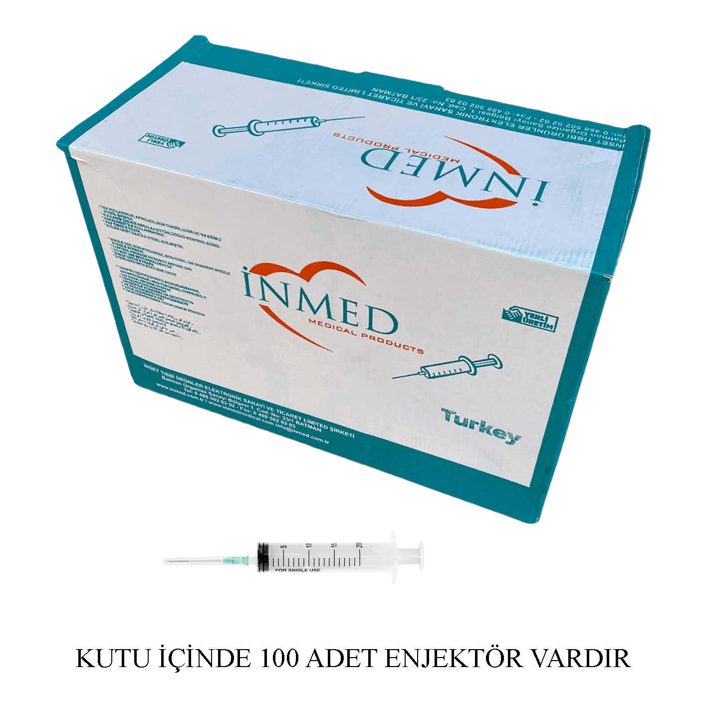 ENJEKTÖR 20 cc YEŞİL İNMED 100 LÜ