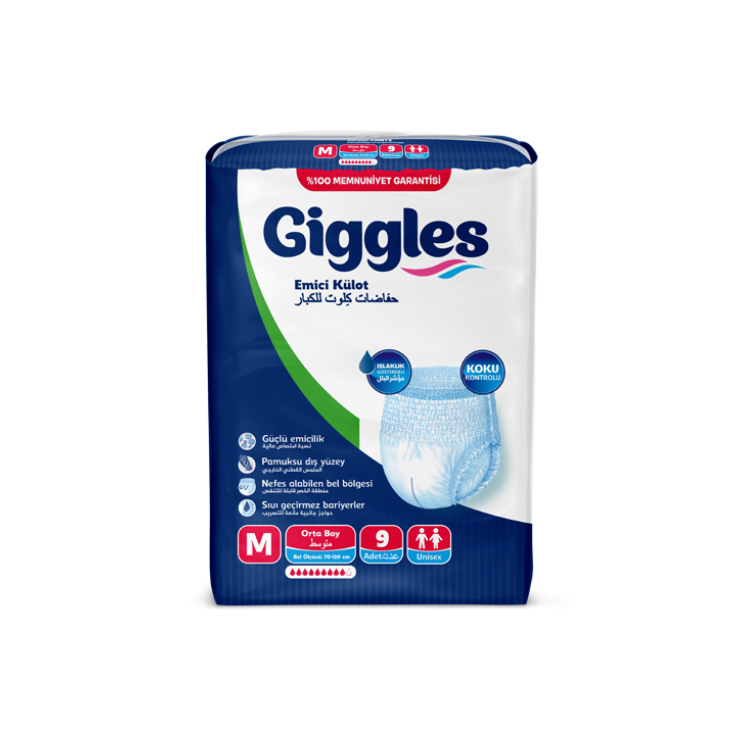 Giggles Yetişkin Emici Külot Bez Orta Boy M Beden 9'lu Paket
