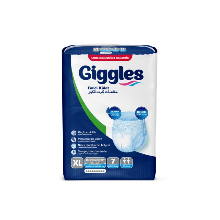 Giggles Yetişkin Emici Külot Bez Ekstra Büyük Boy XL Beden 7'li Paket