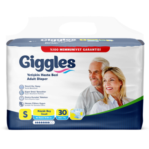Giggles Yetişkin Hasta Bezi Küçük Boy S Beden 30'lu Paket