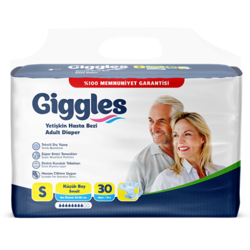 Giggles Yetişkin Hasta Bezi Küçük Boy S Beden 30'lu Paket
