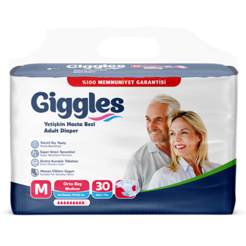 Giggles Yetişkin Hasta Bezi Orta Boy M Beden 30'lu Paket