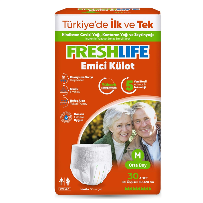 Freshlife Emici Külot Bez Orta Boy M Beden 30’lu Paket