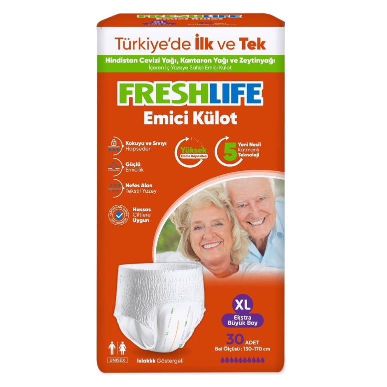 Freshlife Emici Külot Bez Ekstra Büyük Boy XL Beden 30’lu Paket