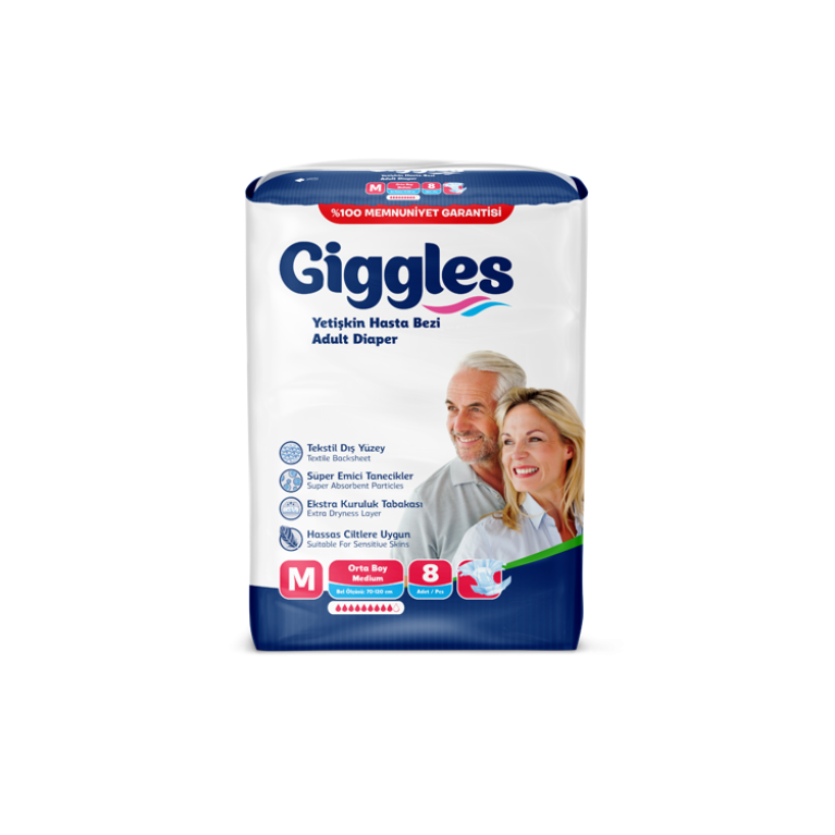 Giggles Yetişkin Hasta Bezi M Beden 8’li Paket