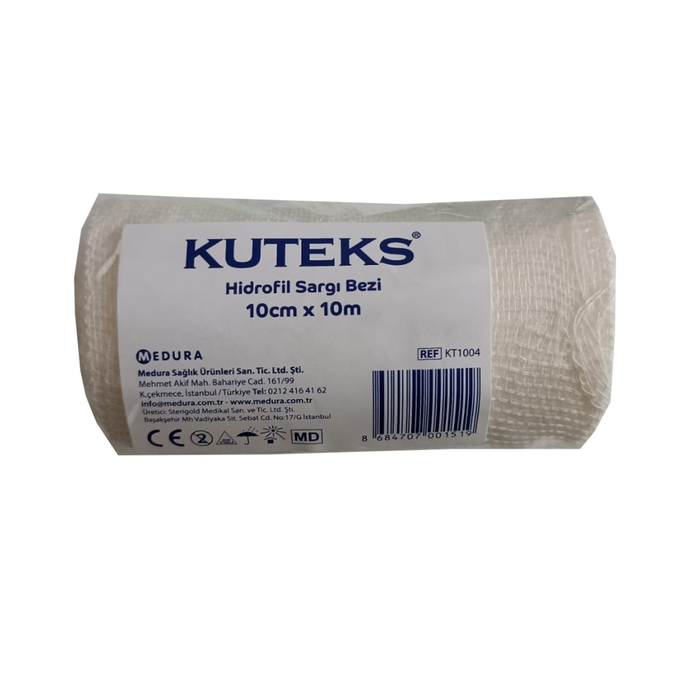 Kuteks Hidrofil Sargı Bezi 10 cm x 10 m