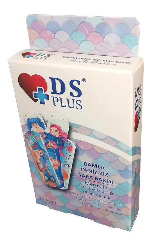 DS Plus Kız Çocuk Deniz Kızı Desenli Yara Bandı 10'lu Paket