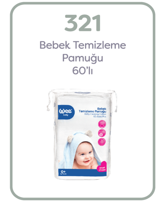 WEE BEBEK TEMİZLEME PAMUĞU 60 LI
