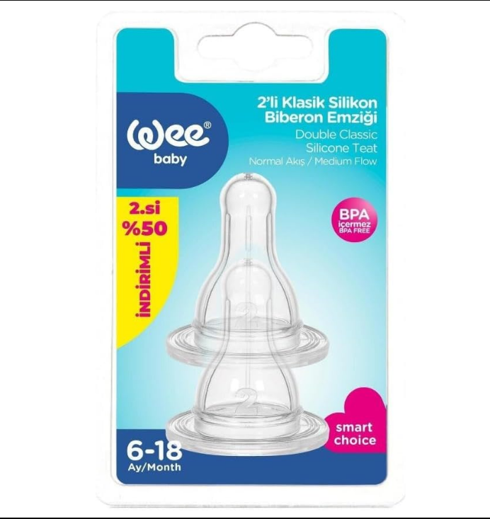 Wee Baby Silikon Biberon Emziği No:2 6-18 Ay