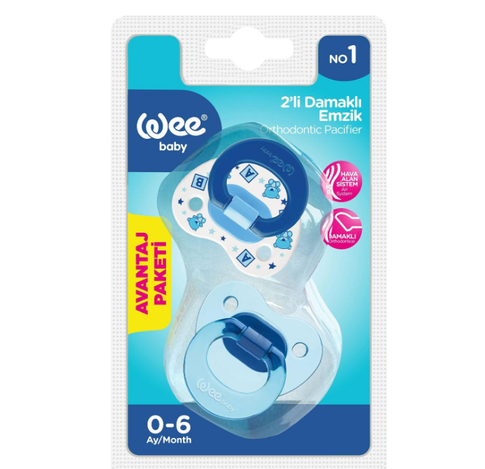 Wee Baby 2'li Damaklı Silikon Emzik No:1 0-6 Ay