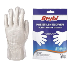 Beybi Şeffaf Poşet Eldiven 100'lü Paket