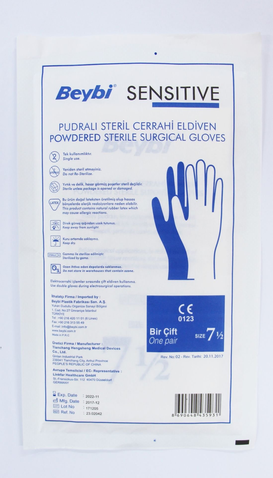 STERİL ELDİVEN No:7,5 BEYBİ