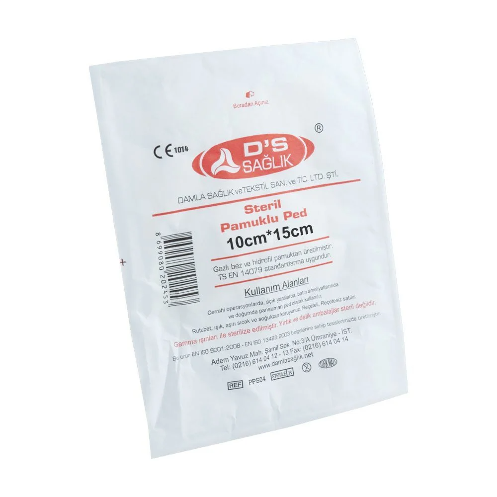PAMUKLU PED STERİL 10X15CM DS PLUS