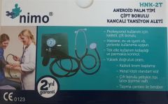 Nimo HNK-2T Aneroid Palm Tipi Tansiyon Aleti Çift Borulu Kancalı