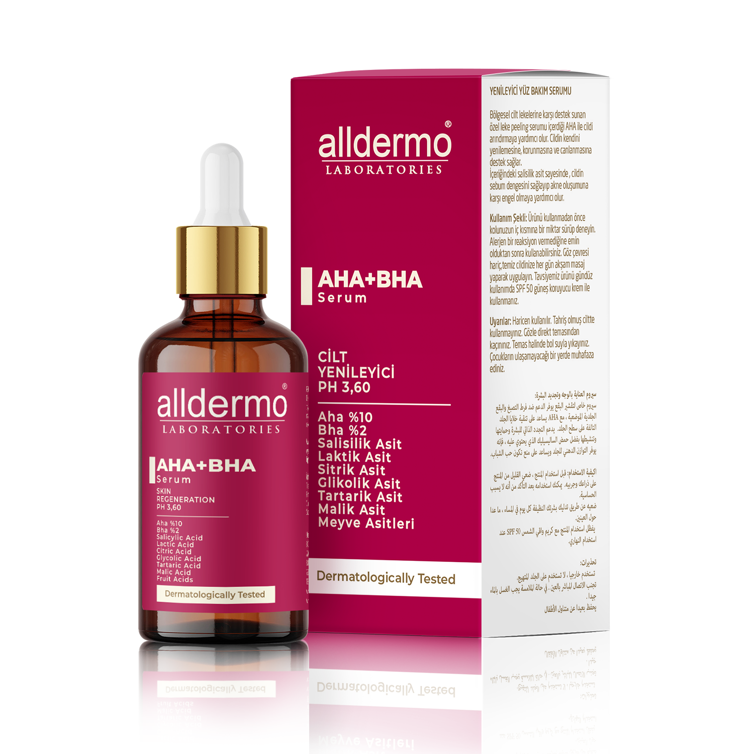 ALLDERMO AHA+BHA AKNE CİLT YENİLEYİCİ SERUMU 30 ML