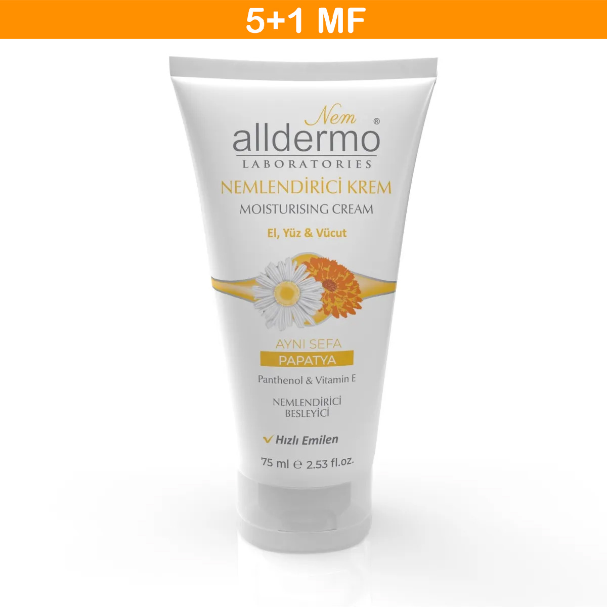 ALLDERMO NEM. EL, YÜZ, VÜCUT KREM AYNI SEFA - PAPATYA ÖZLÜ 75 ML