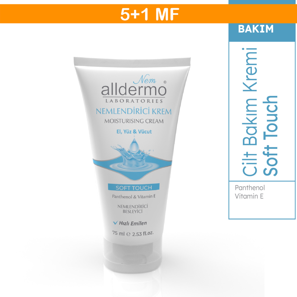 ALLDERMO NEMLENDİRİCİ EL, YÜZ, VÜCUT KREM SOFT TOUCH 75 ML