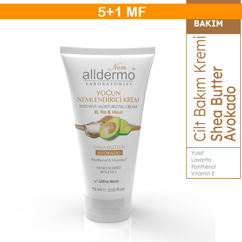 Alldermo Shea Butter Avokado Nemlendirici Krem 75 ml El Yüz Vücut
