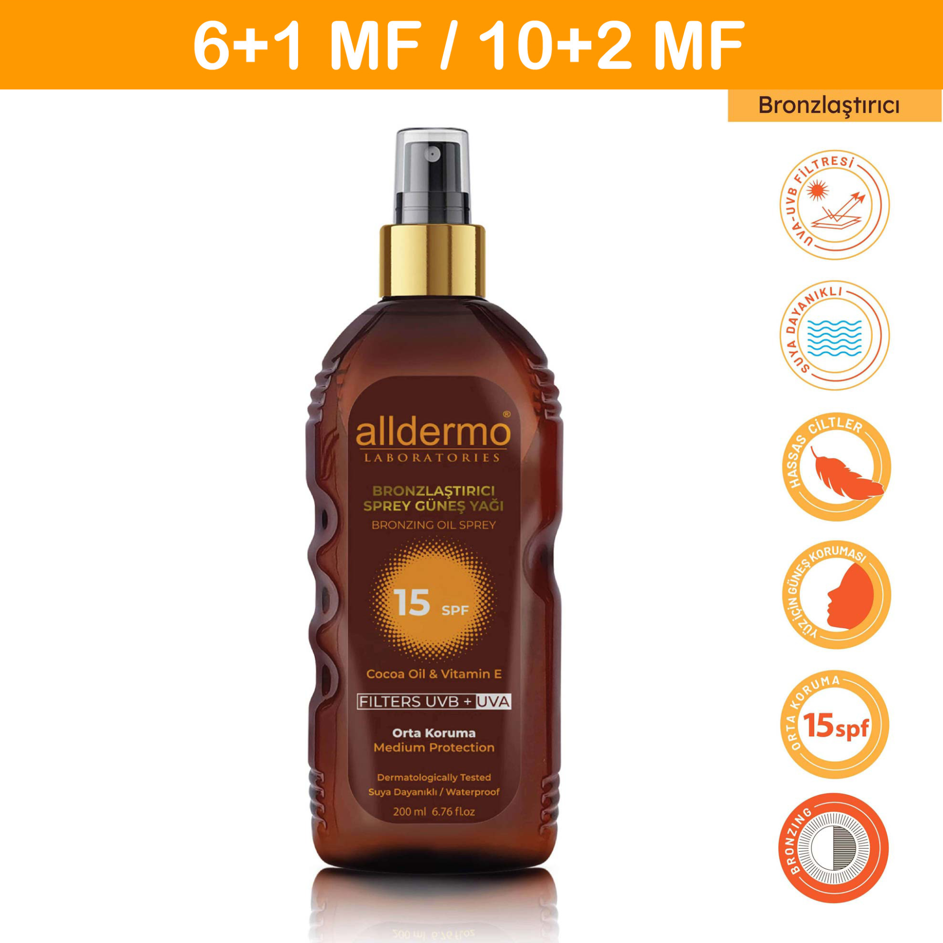 ALLDERMO SPF15 GÜNEŞ YAĞI SPREY 200 ML