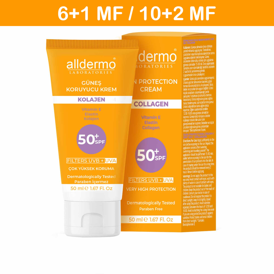 Alldermo SPF50+ Kolajen Güneş Kremi 50 ml