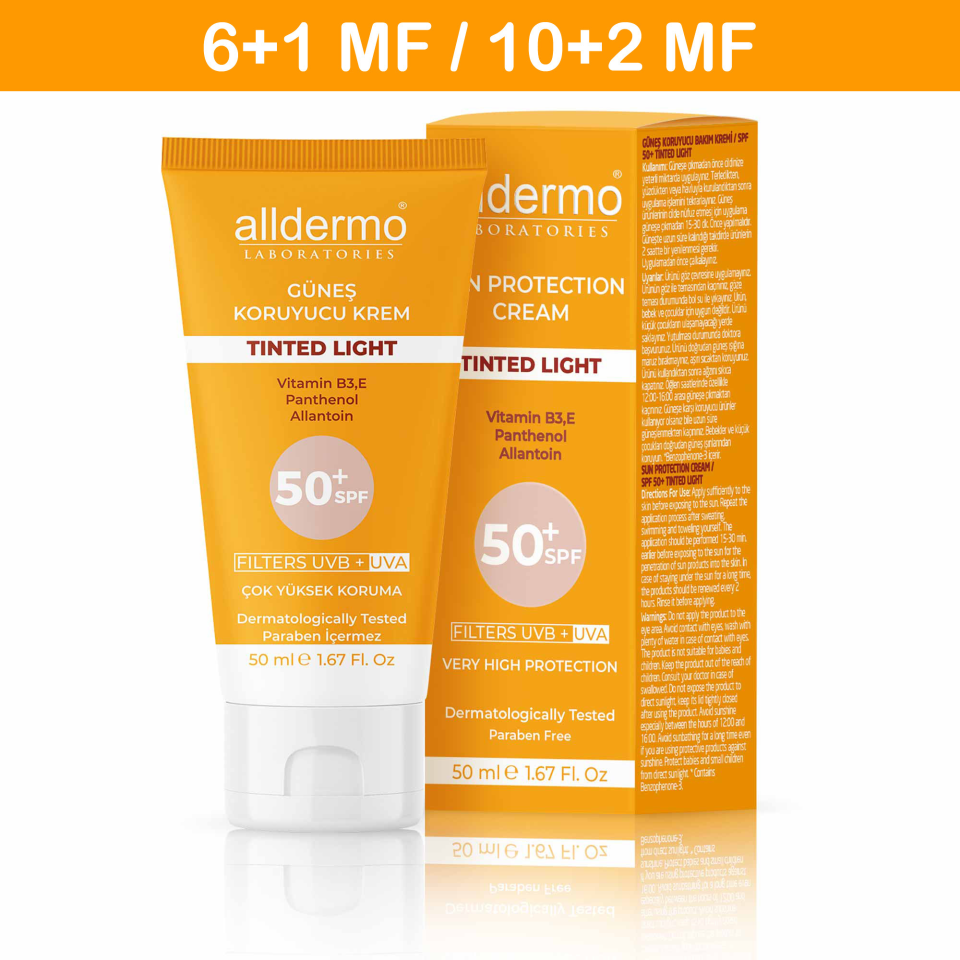 Alldermo SPF 50+ Tinted Light Renkli Güneş Kremi 50 ml