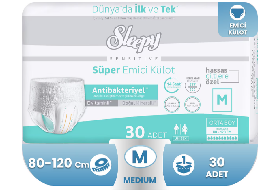 SLEEPY SENSITIVE EMİCİ KÜLOT BEZ MEDİUM 30 LU