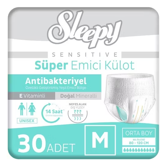 Sleepy Sensitive Emici Külot Bez Medium 30’lu
