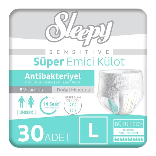 Sleepy Sensitive Emici Külot Bez Large 30’lu