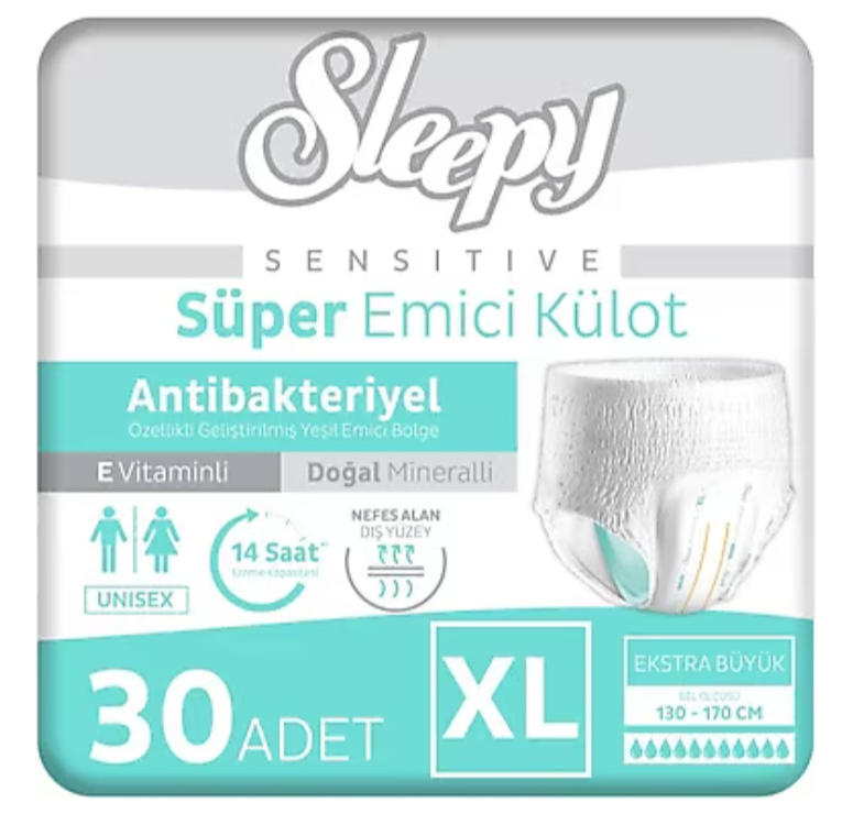 SLEEPY SENSITIVE EMİCİ KÜLOT BEZ X LARGE 30 LU
